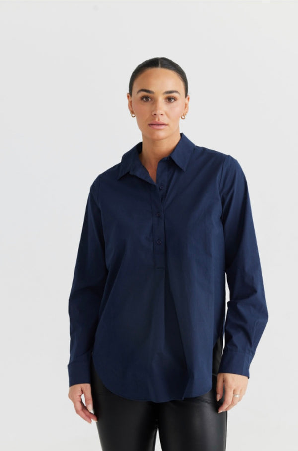 Astrid Shirt Navy Cotton