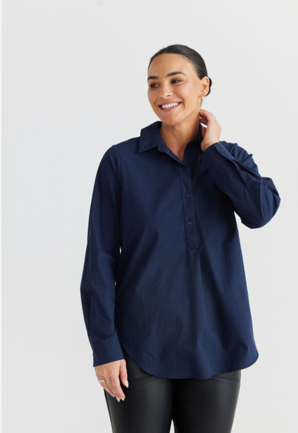 Astrid Shirt Navy Cotton