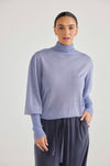 Angelique High Neck Knit In Lake