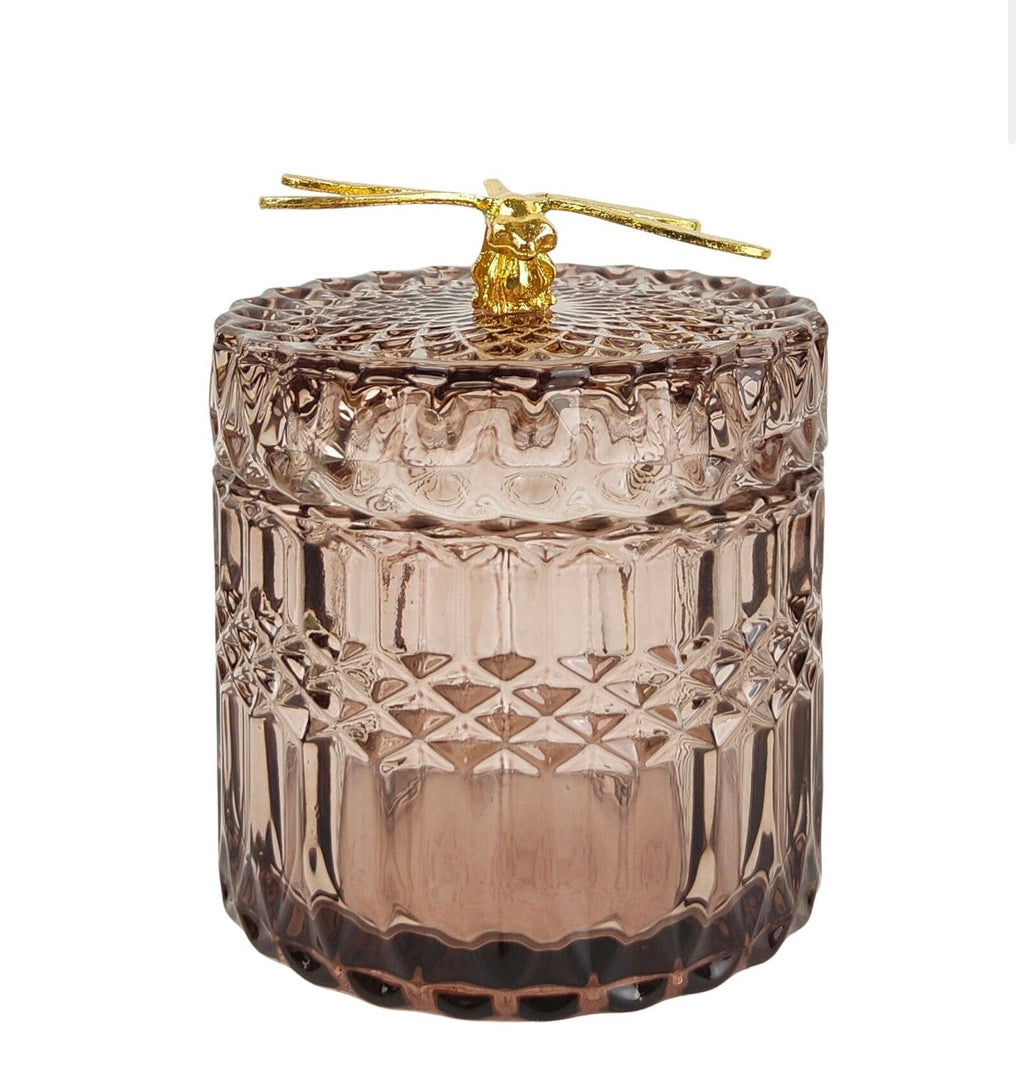 Tommy Glass Canister in Rose 11cm
