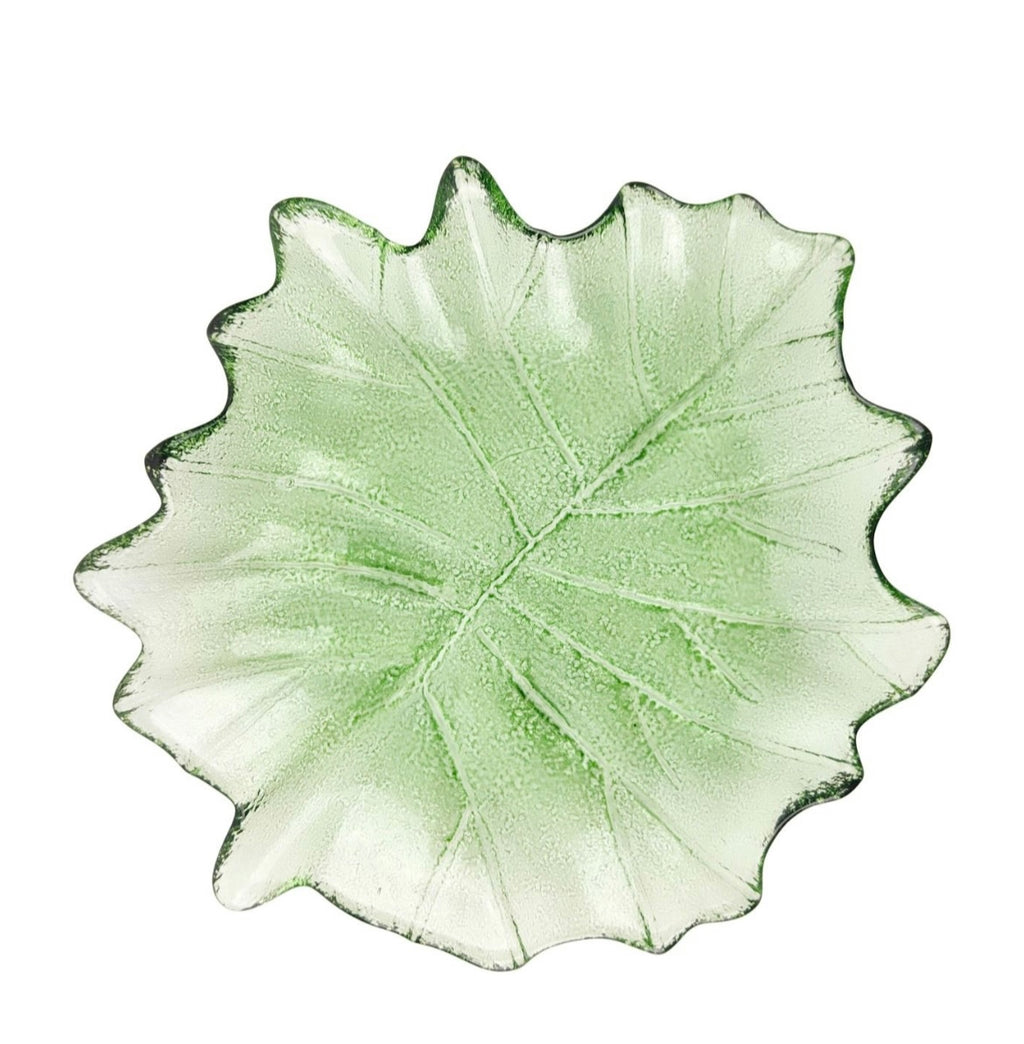 Tommy Glass Leaf Dish in Sage