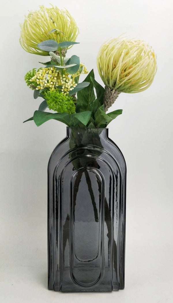 Tommy Glass Vase in Steel 27cm
