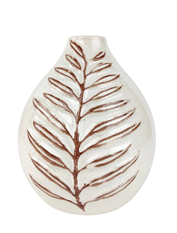 Blair Leaf Ceramic Vase 16cm