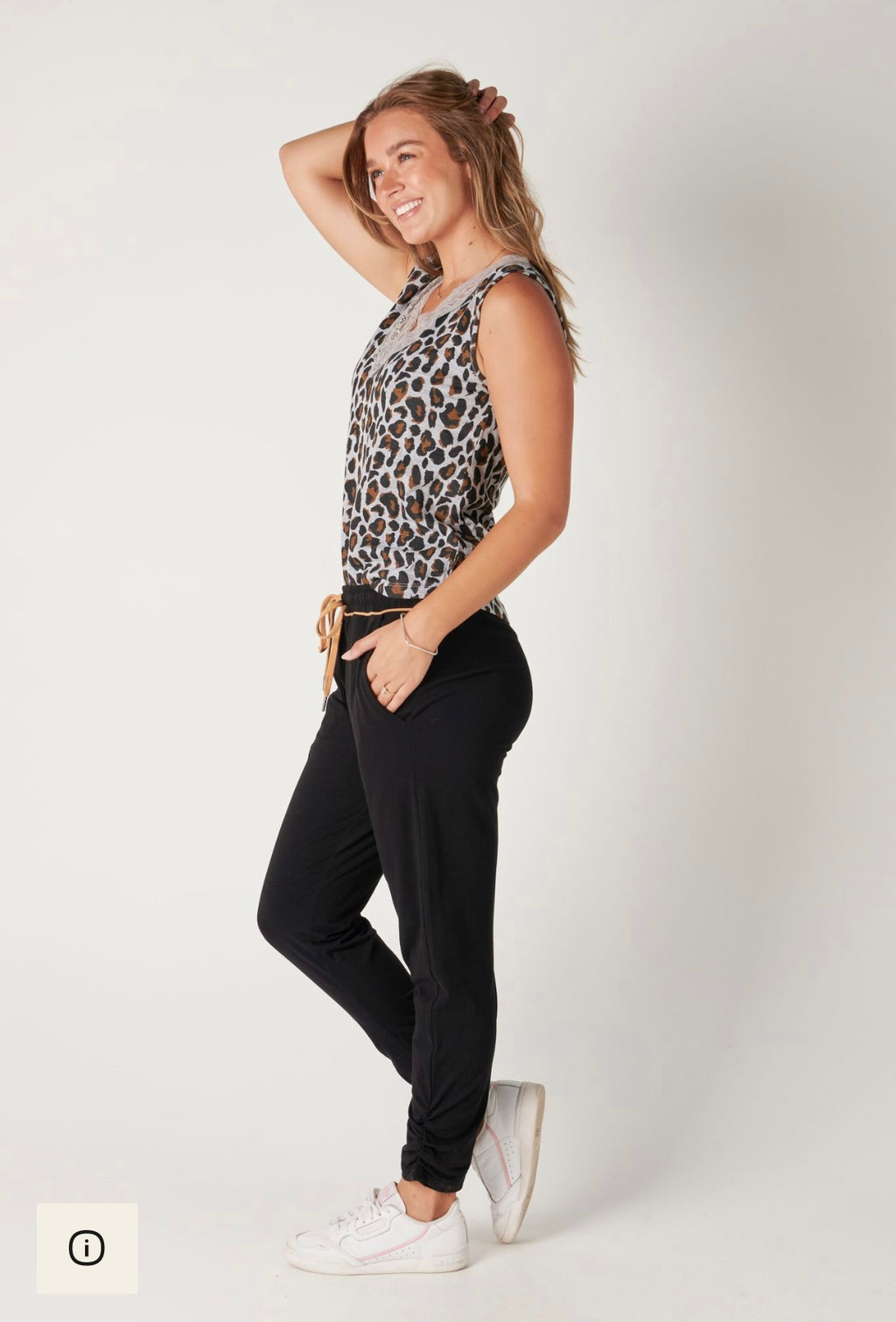 Ruched Relaxed Fit Cotton stretch Jogger